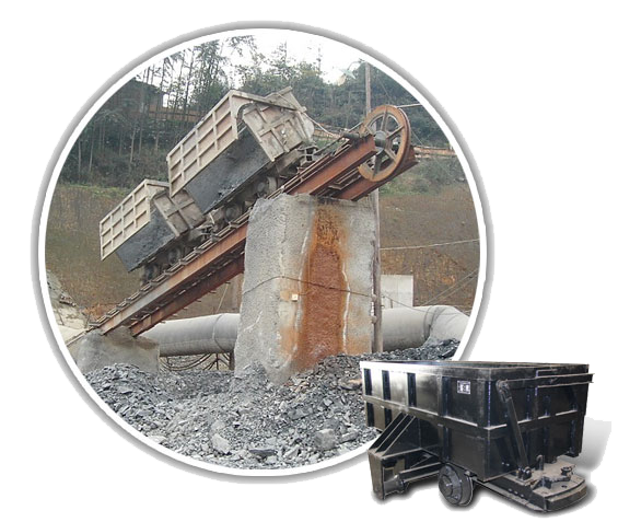 Single-side Curved Rail Dumping Mine Car