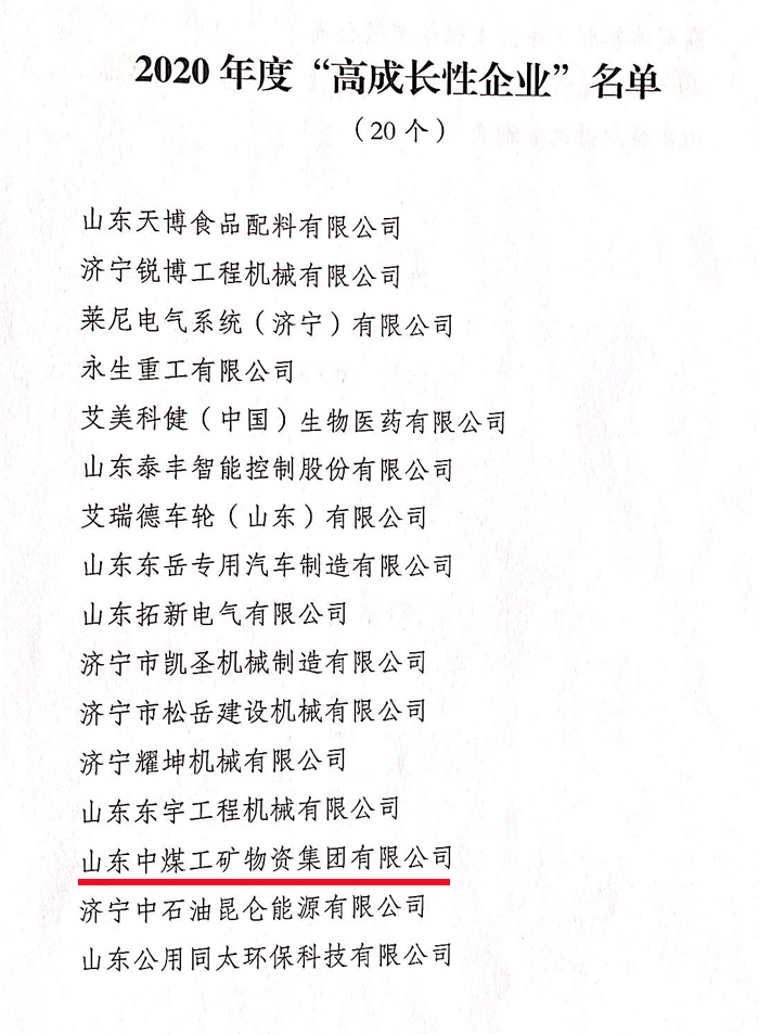 Congratulations To Chairman Qu Qing For Winning The 2020 Outstanding Entrepreneur And China Coal Group For Winning The 2020 High-Growth Enterprise And Many Other Honors