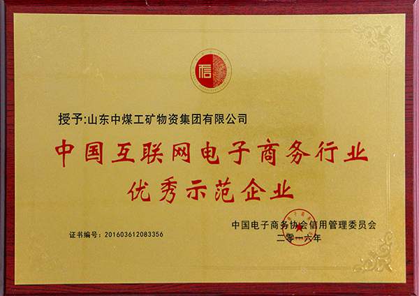 Warmly Congratulate China Coal Group Selected as China Internet E-commerce Industry Outstanding Demonstration Enterprise