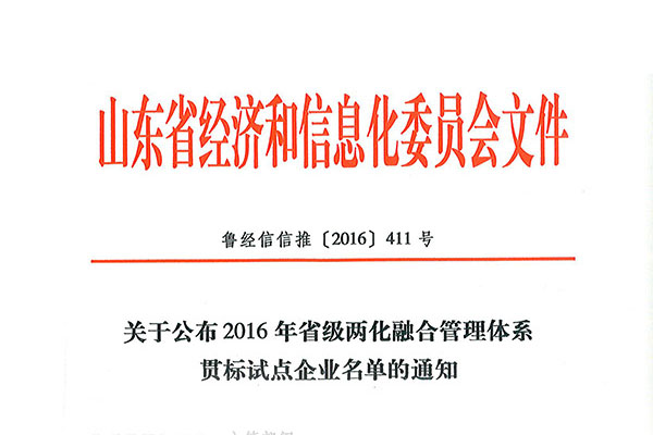 China Coal Group Selected As Standards Implementation Pilot Enterprise For Management System of 2016 Shandong Province Integration of Informatization And Industrialization