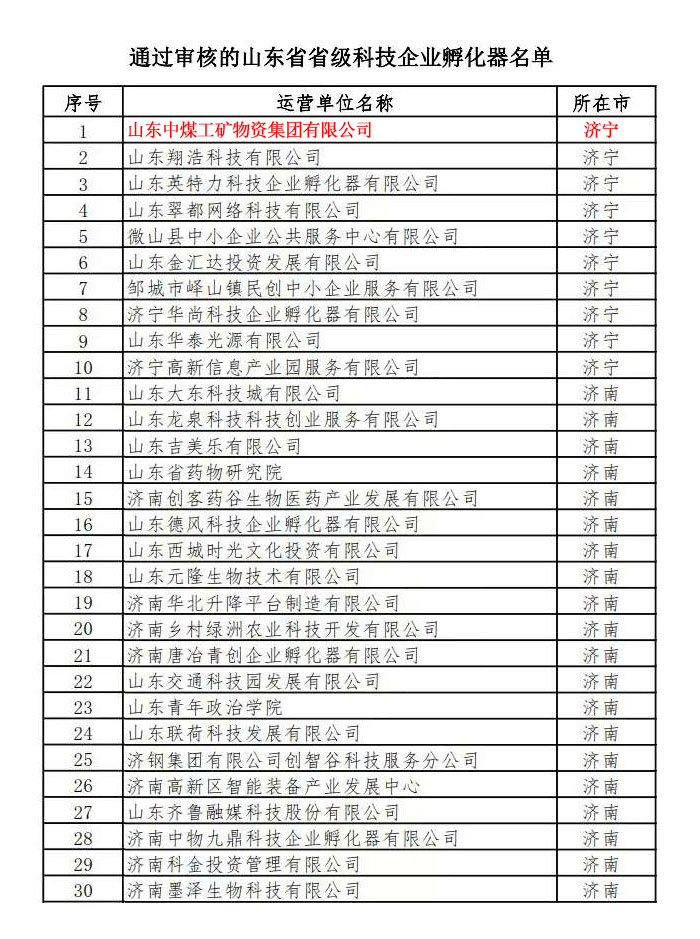 Congratulations To China Coal Group For Successfully Passing The Provincial Science And Technology   Business Incubator Audit In Shandong Province