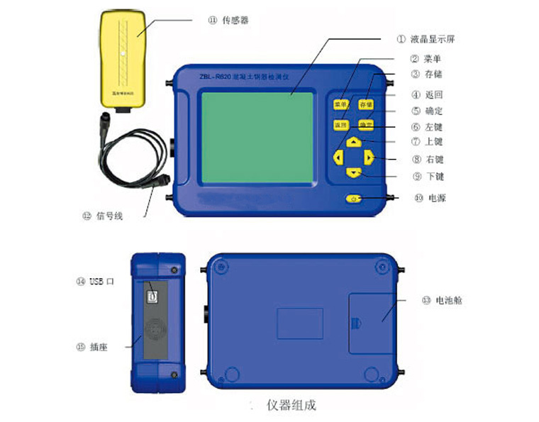 ZBL R620 Concrete Rebar Locator Scanner